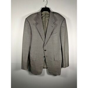 Pal Zileri Sport Coat Mens 48 Houndstooth Two Button Silk Wool Blend Italy
